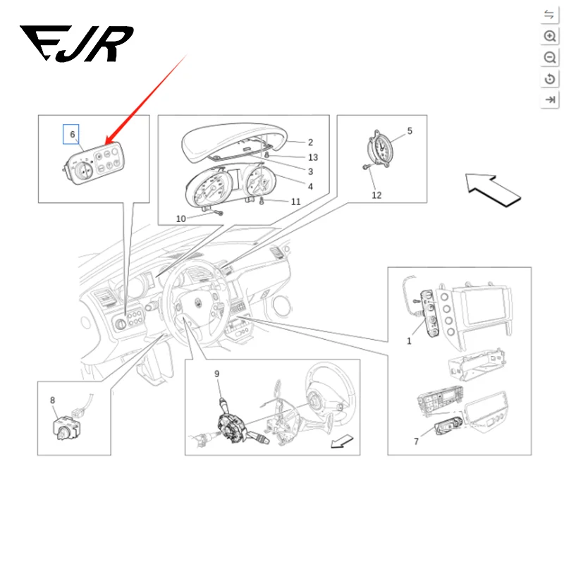 High Quality Headlight Switch for Maserati GranCabrio GranTurismo Dashboard Switch Panel EU CN US CD JP ME  OEM 237798 237799