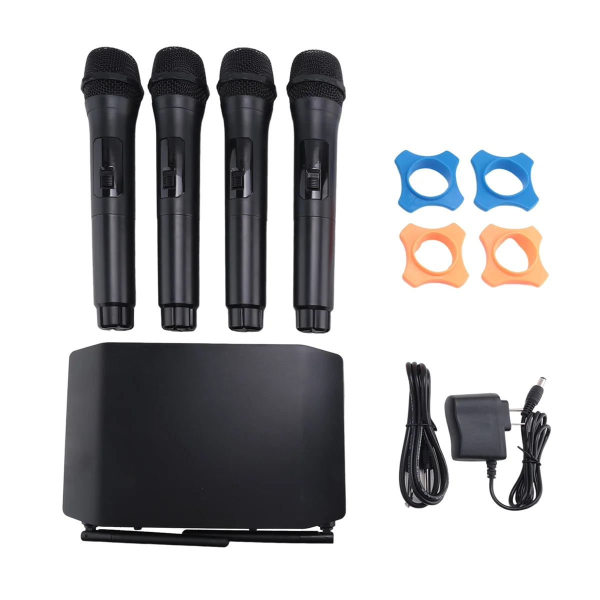 

Wireless Microphone Professional Handheld 4 Channels UHF Dynamic Mic for Karaoke Wedding Party Band Church Stage US Plug