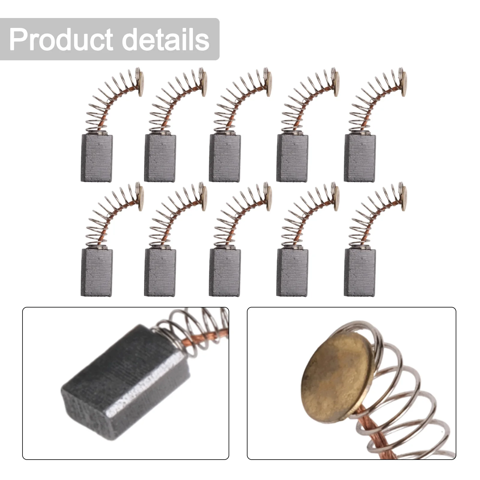10pcs Electric Drill- Carbon Brush 5*8*12mm Carbon Brushes Motor Brush Set Replacement Parts Power- Tool Accessories
