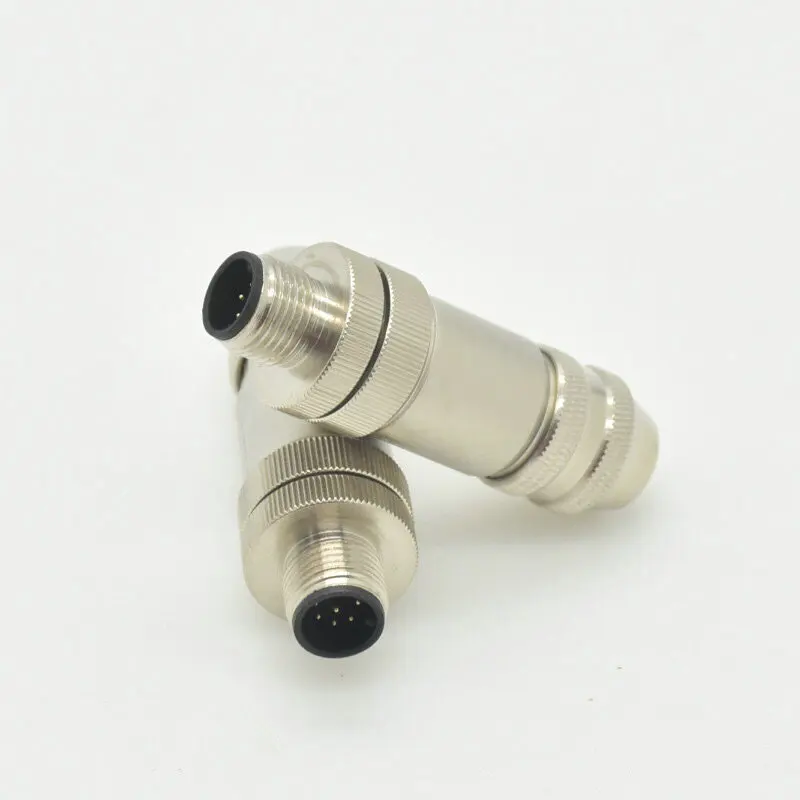 2PCS M12 aviation plug socket 4-5-8-core all metal fully shielded male and female sensor connector thread