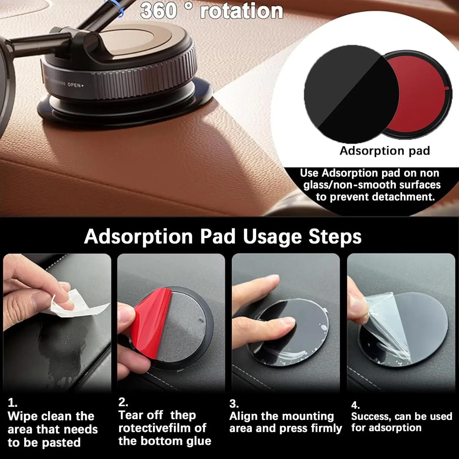Wireless Charger Vacuum Magnetic Phone Stand for Magsafe iPhone 16 15 14 13 12 Pro Max 360° Adjustable Suction Cup Car Dashboard - Image 3