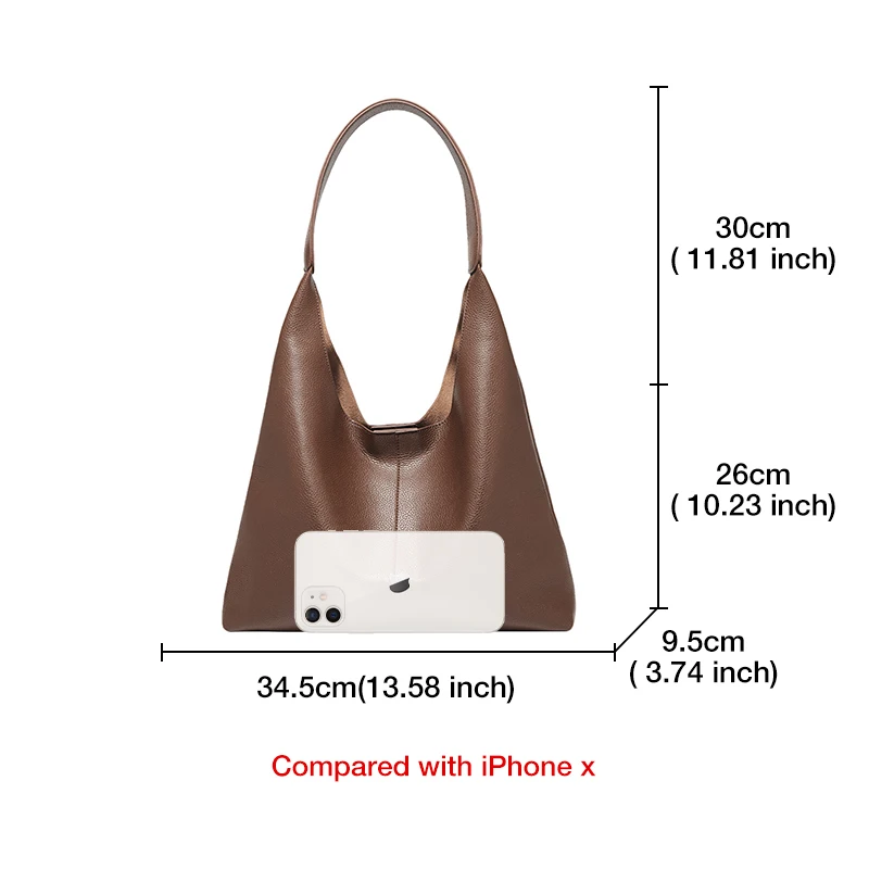 FOXER Minimalism Winter Split Leather Women Underarm Handbag Cowhide Tote Lady Large Casual Hobo Shoulder Bag  Christmas Gift