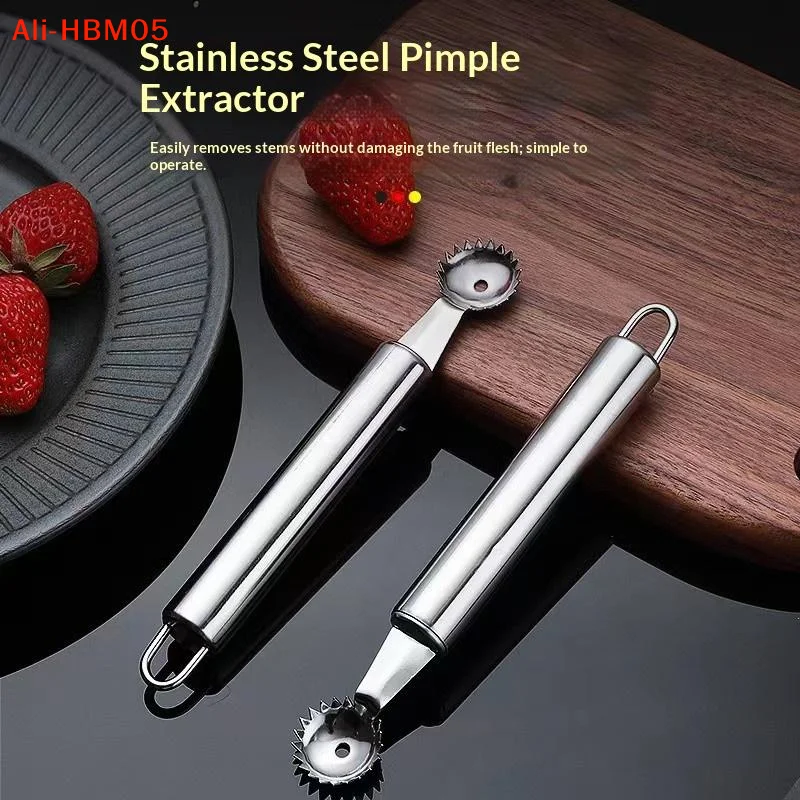 (HB05)Tomato Strainer Remover Stainless Steel Corer Strawberry Sprout Remover Seed Extractor Easy Handling Fruit Peeler