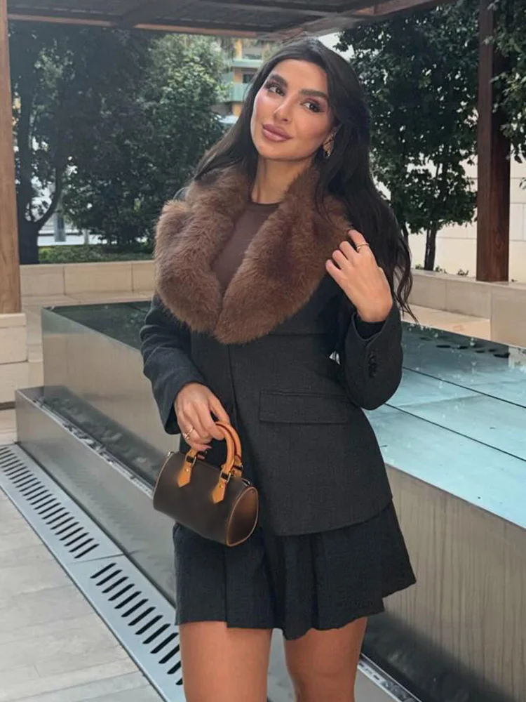 

HH Woman Spring Fashion Casual Coats Solid Turn-Down Collar Long Sleeves Pockets Single Breasted Female Street Style Blazers