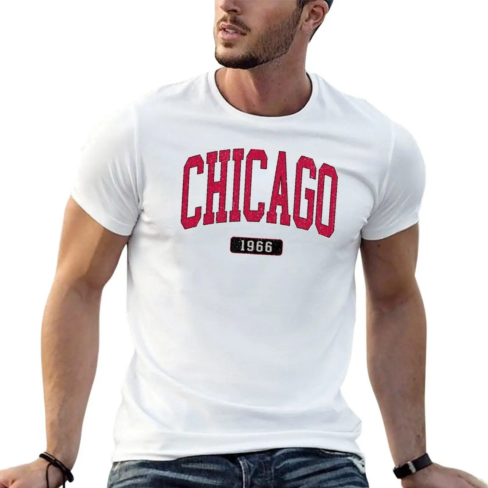 

t t for cotton shirt t est shirts shirts Chicago man funny 1966 man T-Shirt graphic