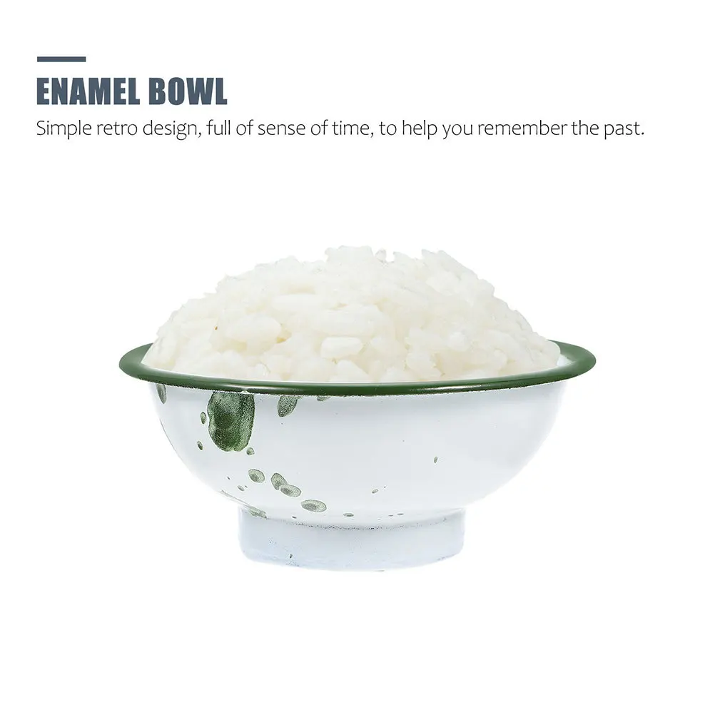 

6 шт. классические красные эмалированные миски, универсальные миски для смешивания супа и риса, винтажные бытовые эмалированные посуды, эмалированная миска, кухонный держатель для супа