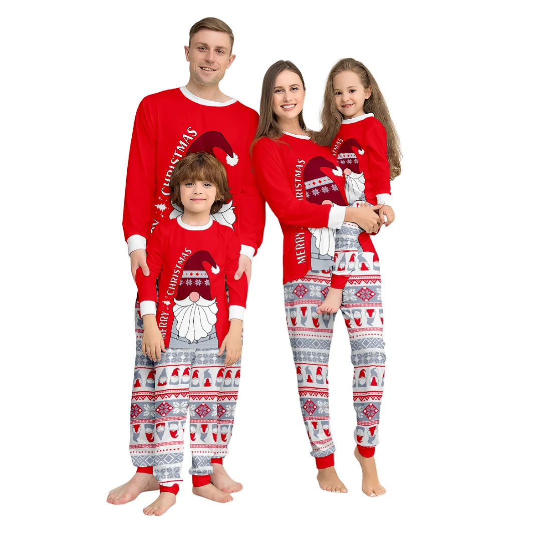 Xmas Family Matching Pajamas Set Santa Merry Christmas Print Adult Kid Baby Family Matching Outfits 2025 Christmas Family Pj\'s