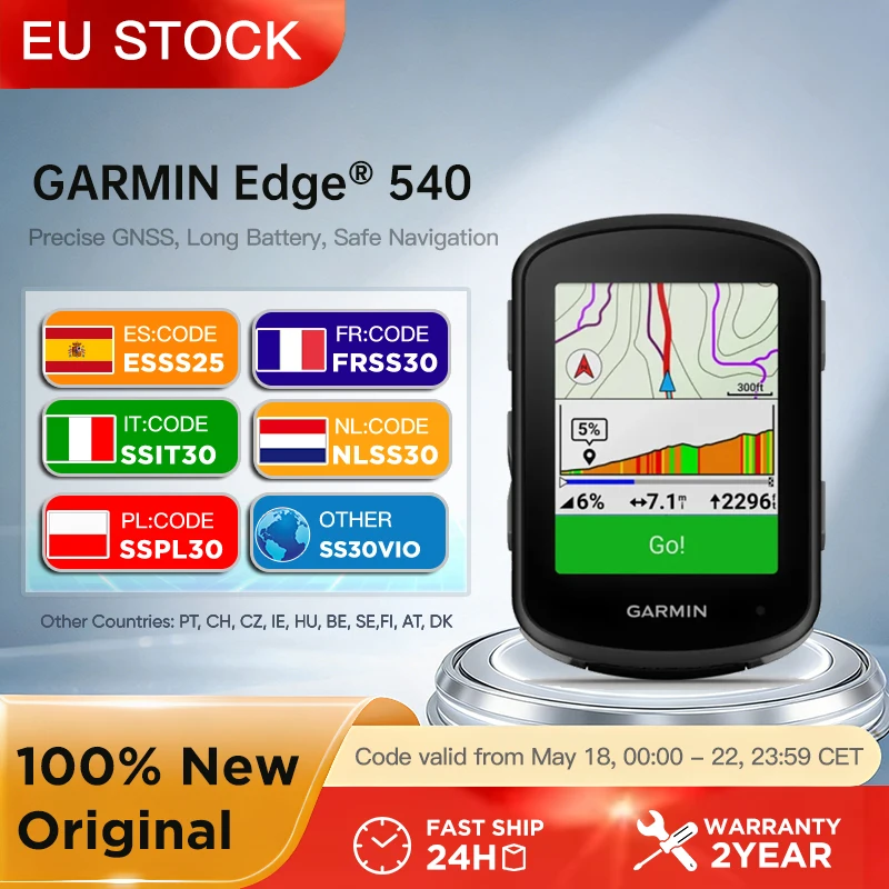 Computadora para ciclismo Garmin EDGE 540 GPS con entrenamiento adaptativo y mapas a todo color