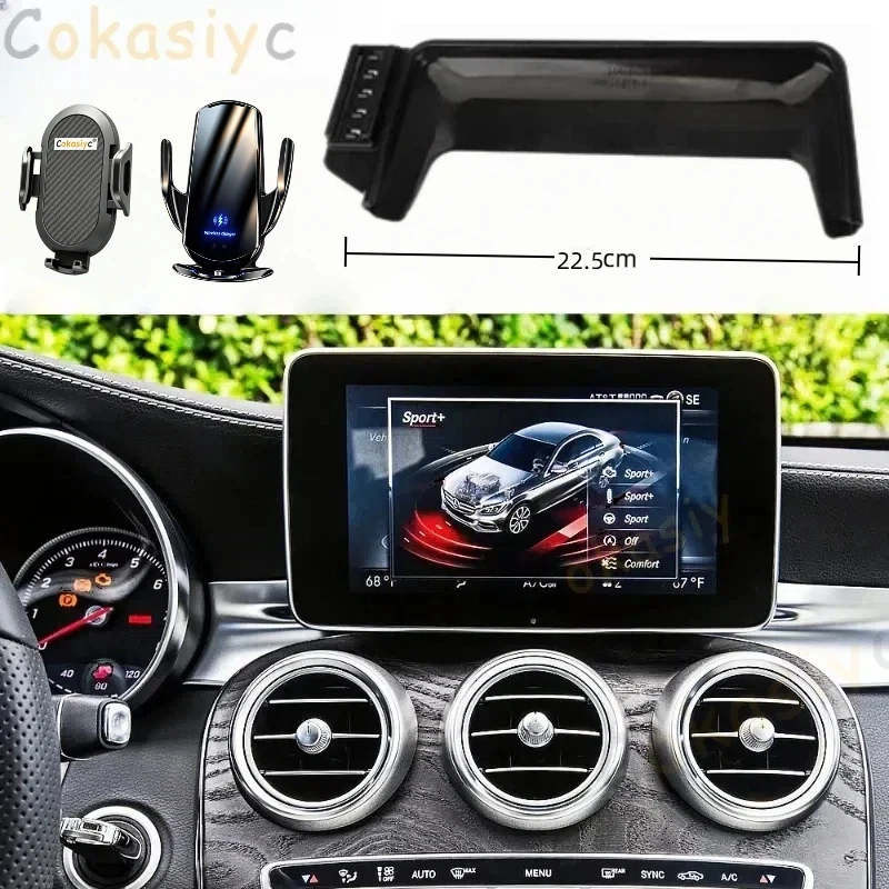 

Car Phone Holder For Mercedes-Benz C Class W205 2015 2016 2017 2018 GLC 2016 - 2019 7-inch Screen Fixed Base Navigation Bracket