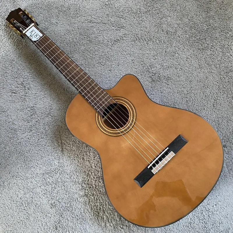 K187Flamenco Classical Guitar, 39‑inch Solid Red‑Cedar Top, for Practice & Intermediate Players, Taiwan‑Manufactured Sample