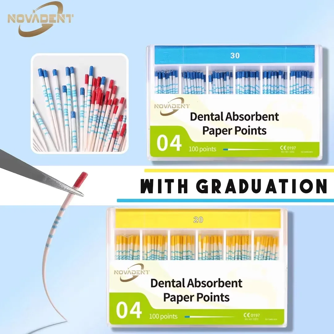 Dentistry Endodontics Paper Tips Cone Disposable Guttahanger Taper F1 F2 F3 Absorbent Fiber Poles Points Mark Dental Materials