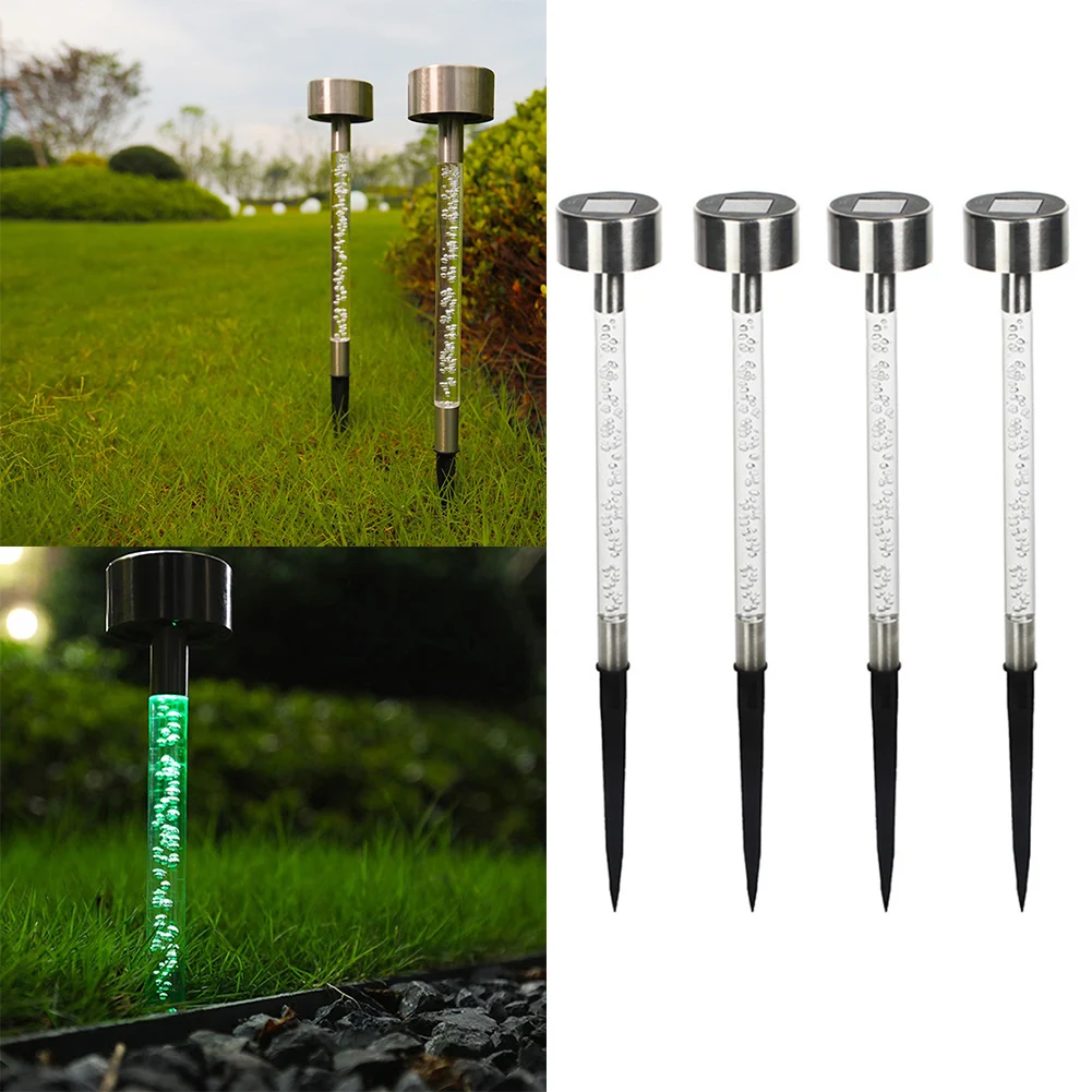 4Pcs Decorative Garden Solar Color Changing LED Lights Lawn Courtyard Decoration LED Solar Lawn Lighting Outdoor Lighting Decor