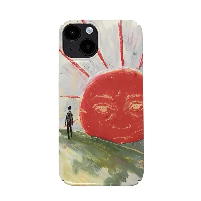 

Red Sun Creative Graffiti Art Phone Case for IPHONE 17 Air 16E 15 PROMAX 14 Plus 13 12 MINI 11 16Plus XR XS Acrylic Phone Cover