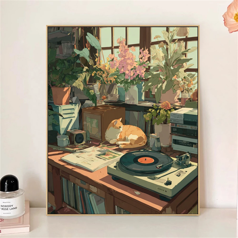 Paint by Numbers For Adult Kit The Orange Cat On The Table DIY Dropshipping acrylic Oil Painting Canvas by Number Home Decor