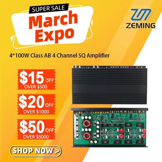 Zeming G4100 Car Audio Amplifier 4 Channel Class AB Car Amplifier 4*100W 4*200W for Car Audio Speaker System