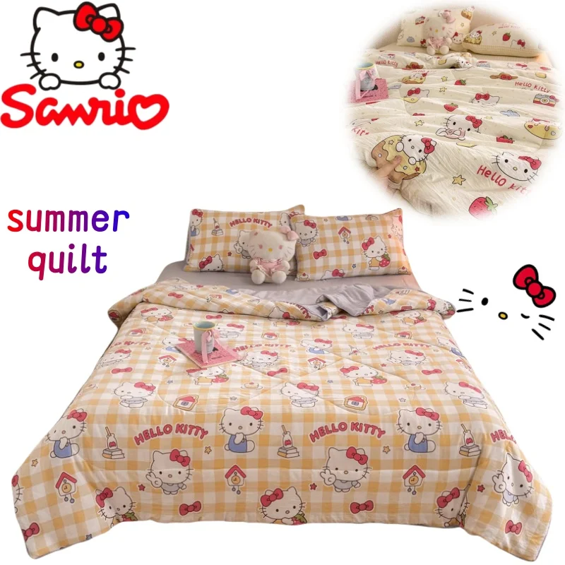 

sanrio Hello Kitty My Melody Kuromi Class A summer cool quilt is a high-value cartoon machine washable air conditioner quilt.