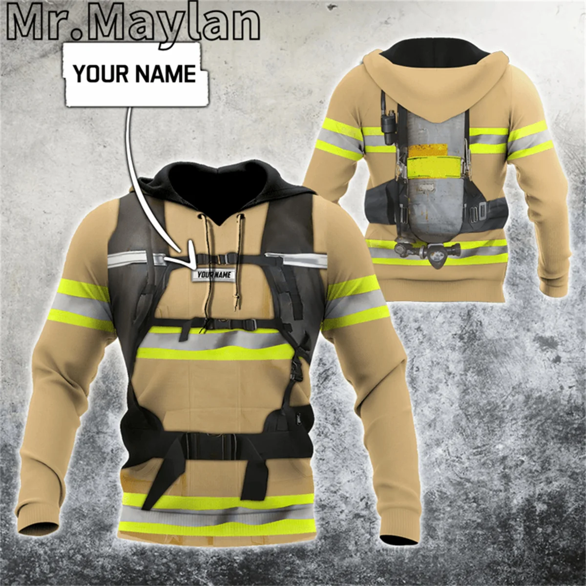 

Костюм пожарного с 3d-изображением персонализированного имени, толстовка унисекс, Мужской свитшот, уличный пуловер на молнии, повседневная куртка, спортивный костюм-22