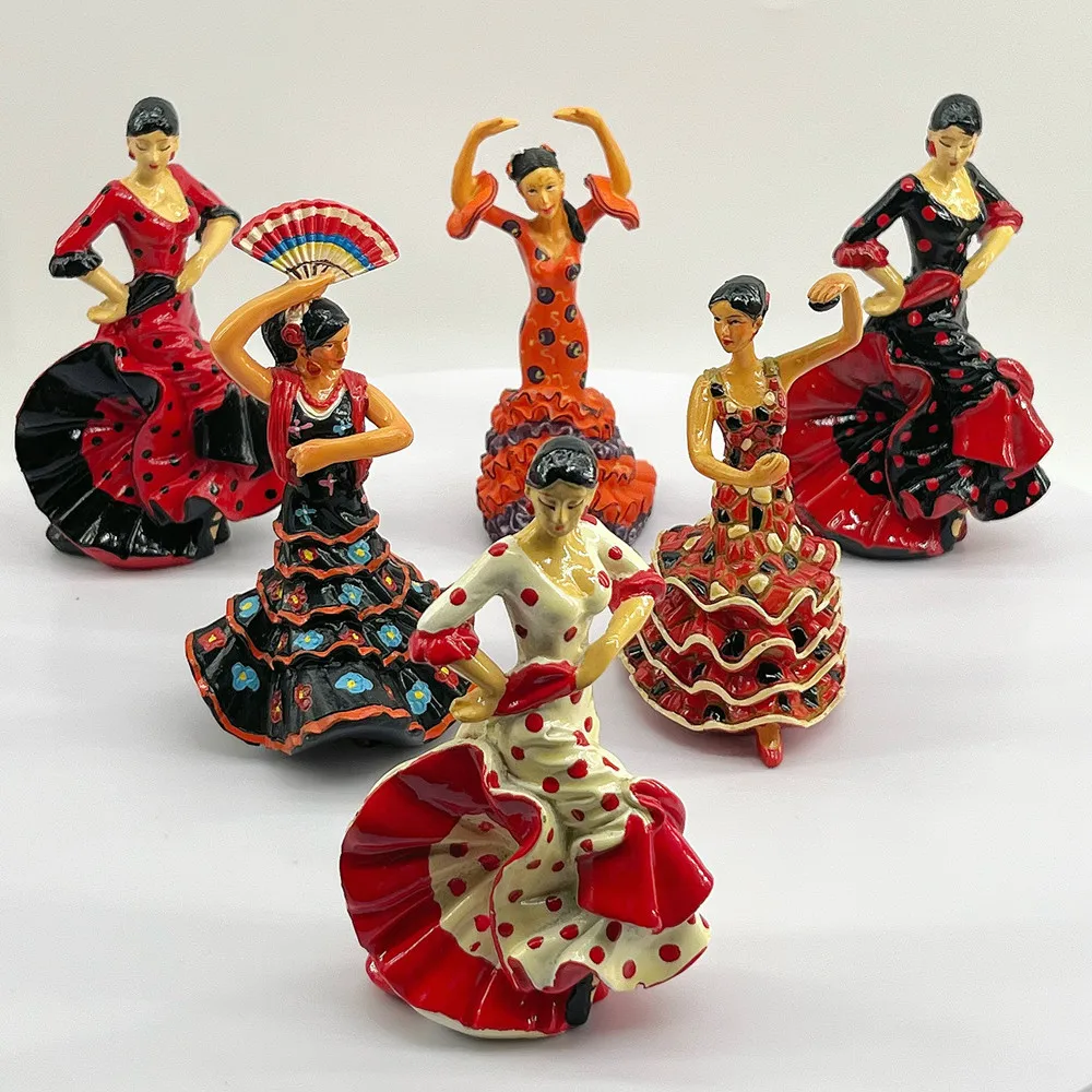 Spanish Flamenco Dancer 3D Figurine Ornament, Resin Exotic Home Decor, Gift & Collectible