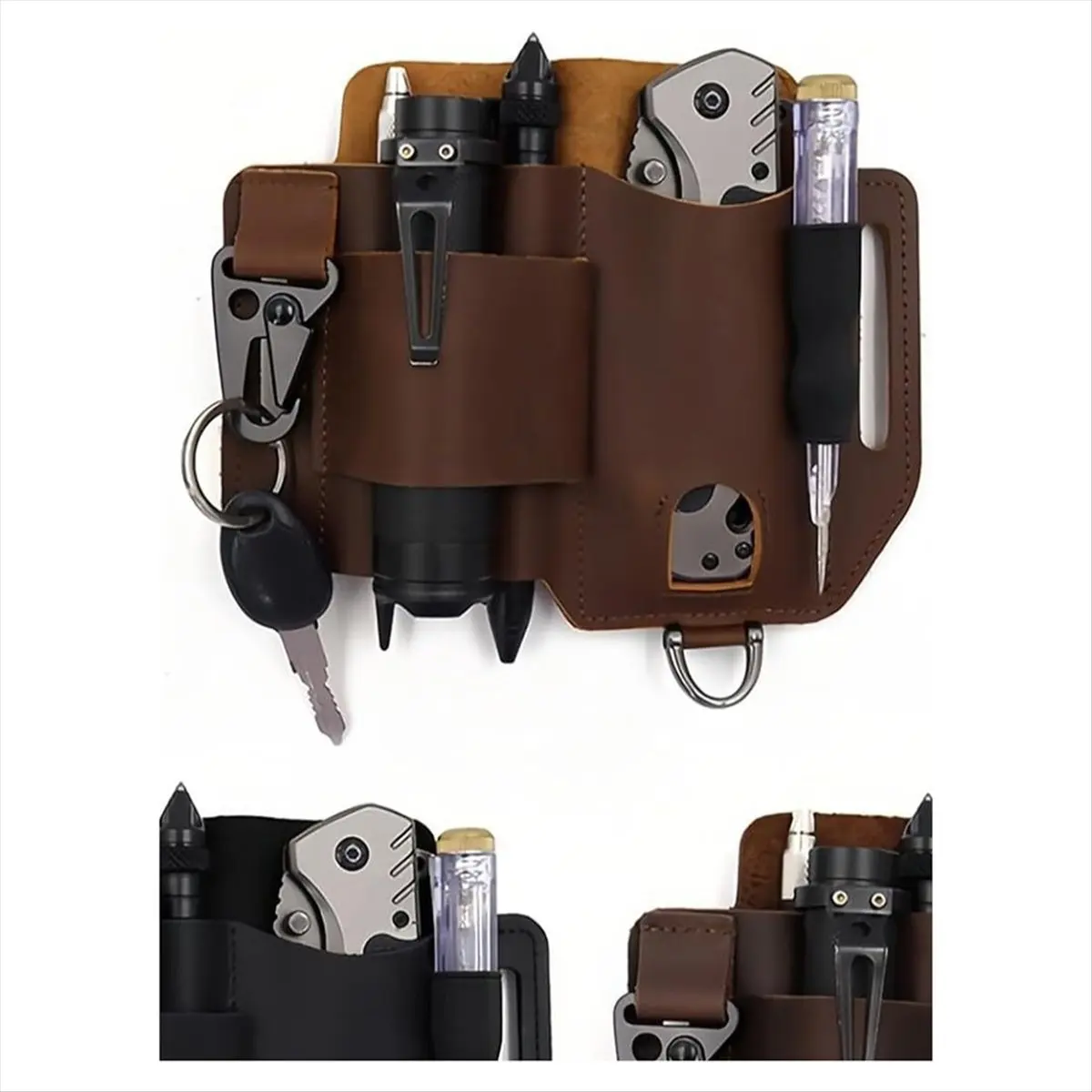 Multitool Sheath with Key Holder,Tool Holder for Belt,Waist Organizer for Hanging Tools and Everyday Carry Items-ABHG view 5