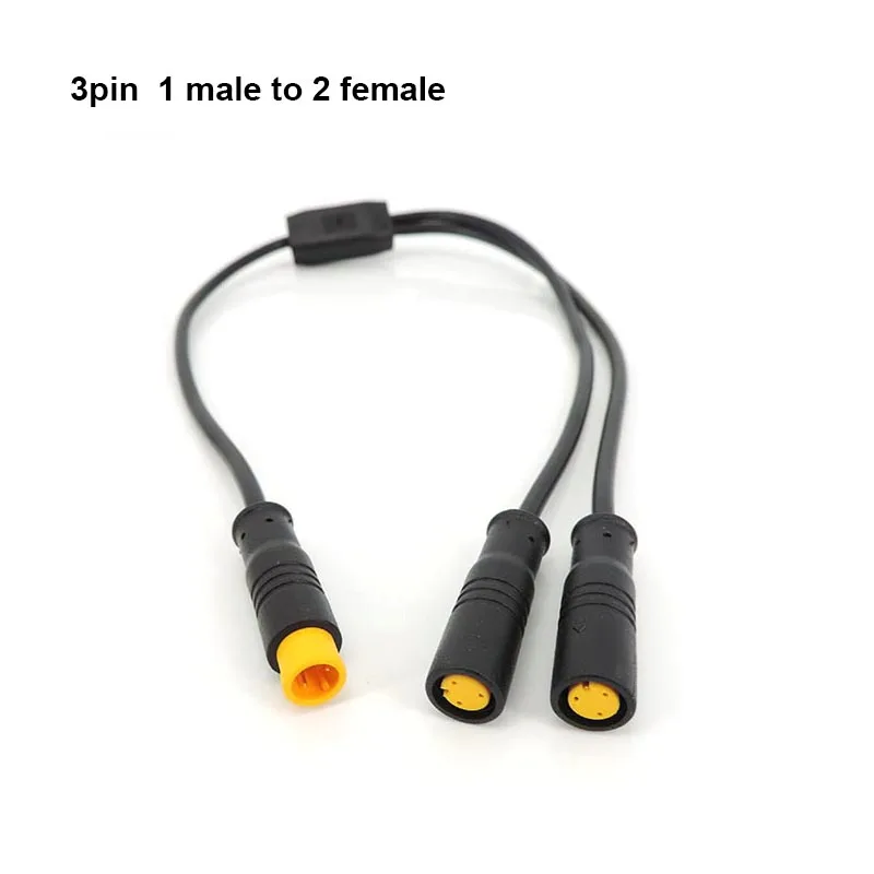 M8 wasserdichter 1-Stecker-auf-2-Buchsen-DC-Splitter-Sensor-Steckverbinder für E-Bikes, 2/3/4/5/6-polig, Elektrofahrrad-Verbindungskabel, E-Bike-Stecker