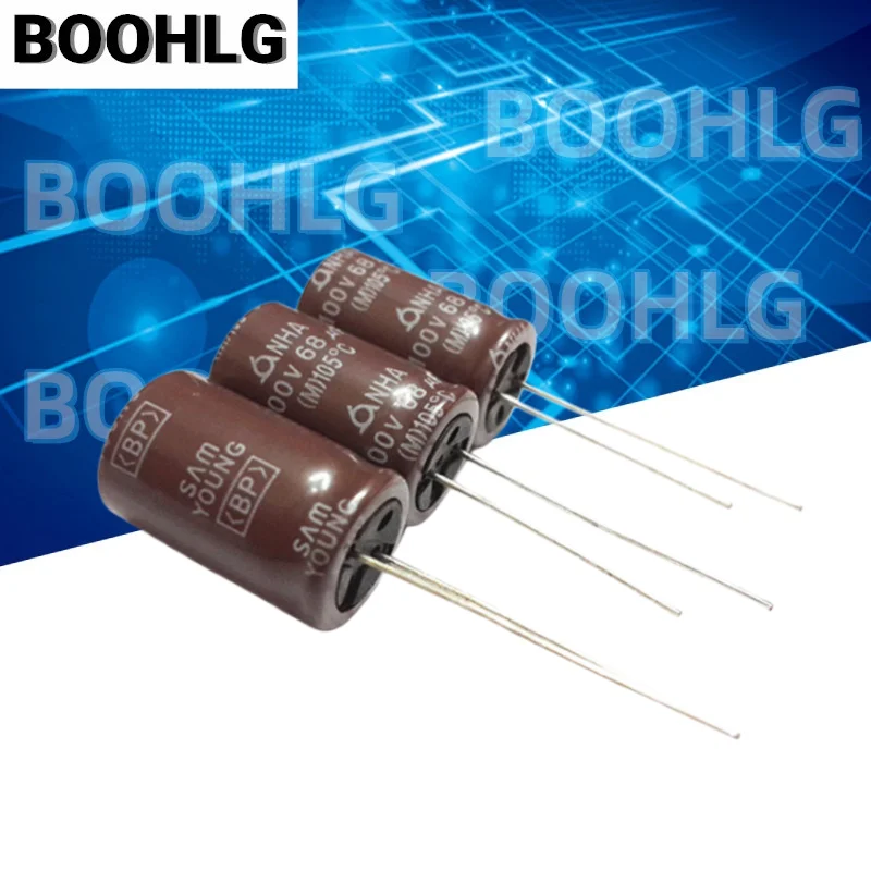 10PCS BP Bi-Polar Non-Polarized Electrolytic Capacitor 100V 68UF Size 13x20mm Mid Treble Audio Speaker Crossover Capacitor