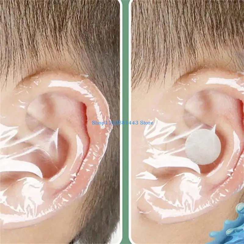 Q6RE 20/40/100 قطعة ملصقات الأذن للأطفال مقاومة للماء غطاء للأذنين للاستحمام للأطفال الرضع للاستعمال مرة واحدة