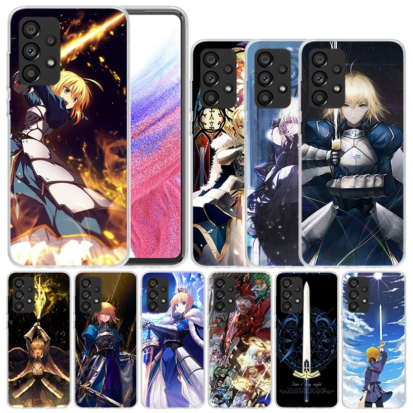 Fate Zero Stay Night Saber Soft Cover for Samsung Galaxy A52 A53 A54 A12 A13 A14 Phone Case A32 A33 A34 A22 A23 A24 A04S A03S A0