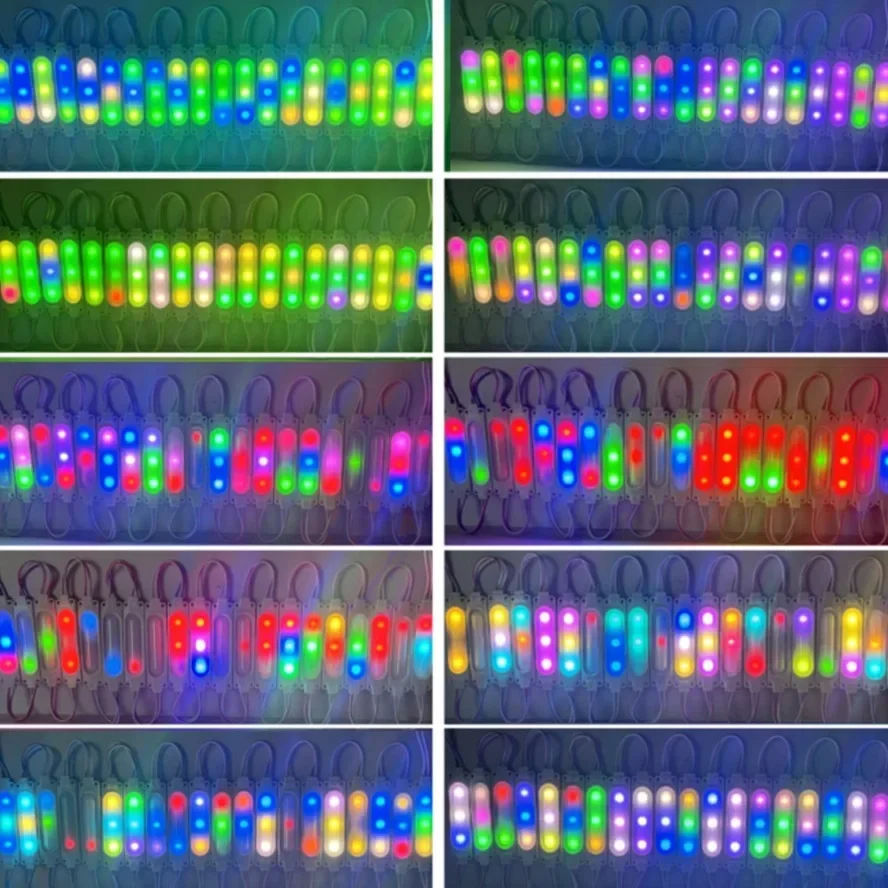 12 В разноцветная RGB подсветка с линзой, светодиодный модуль, водонепроницаемая, IP65, складная, COB, световая лента, подсветка, магазин, баннер, украшение автомобиля