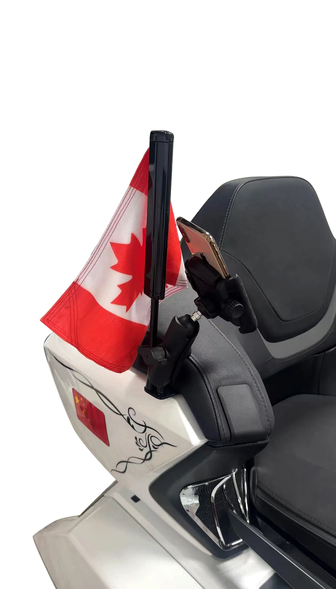 Panical Heckkoffer-Erweiterungs-Telefonhalterung mit Fahnenhalterung für Honda Gold Wing GL1800 2018-2026 Motorrad – Detail 1