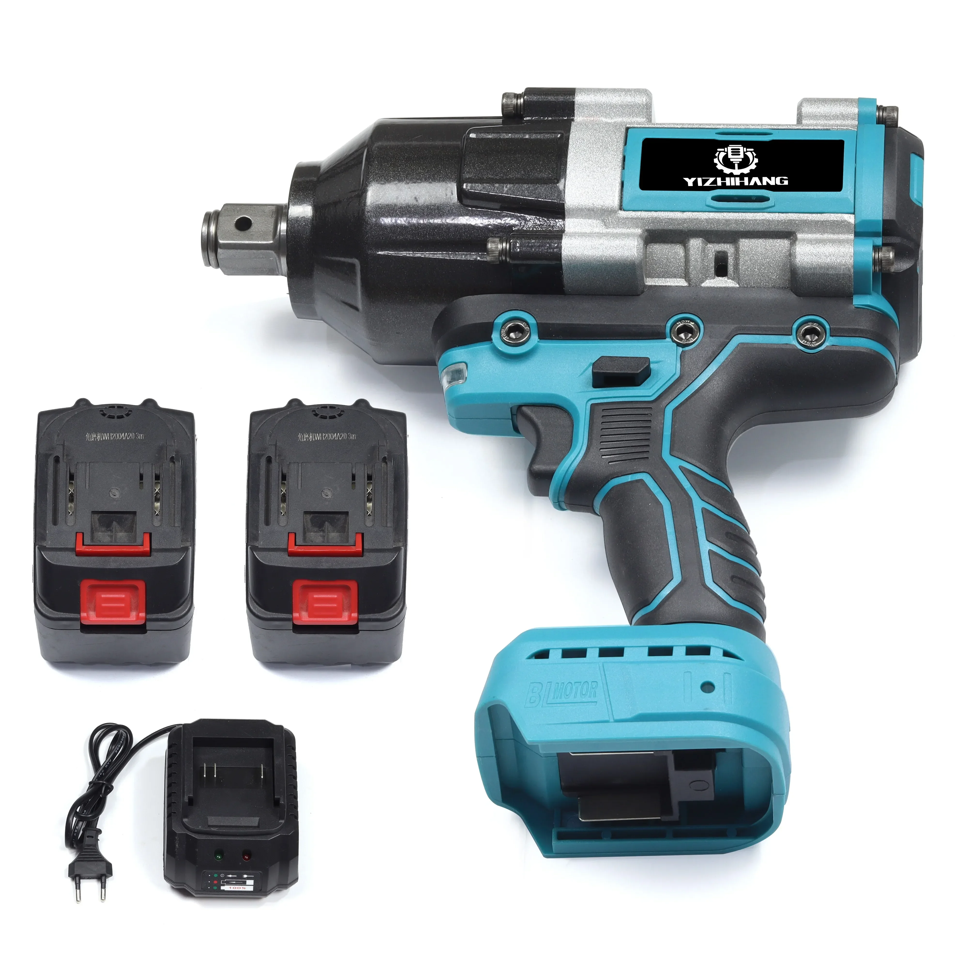 1800N.M Torque Brushless Electric Impact Wrench with 21V Lithium Battery 1/2\