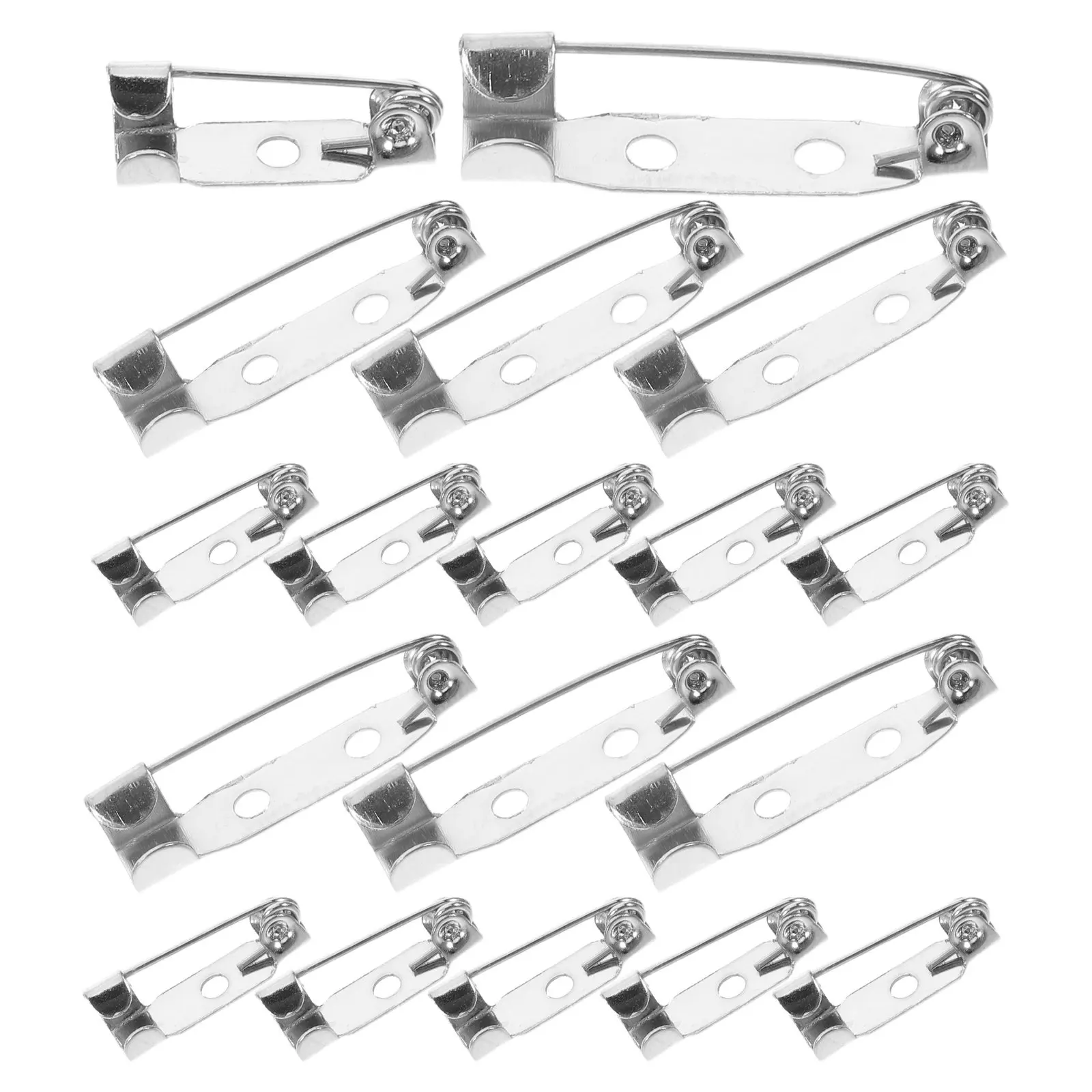 

200Pcs Brooch Pin Backs Flat Silver Metal for DIY Jewelry Making Badge Corsage Craft Supplies Safety Clasp Pin Fasteners