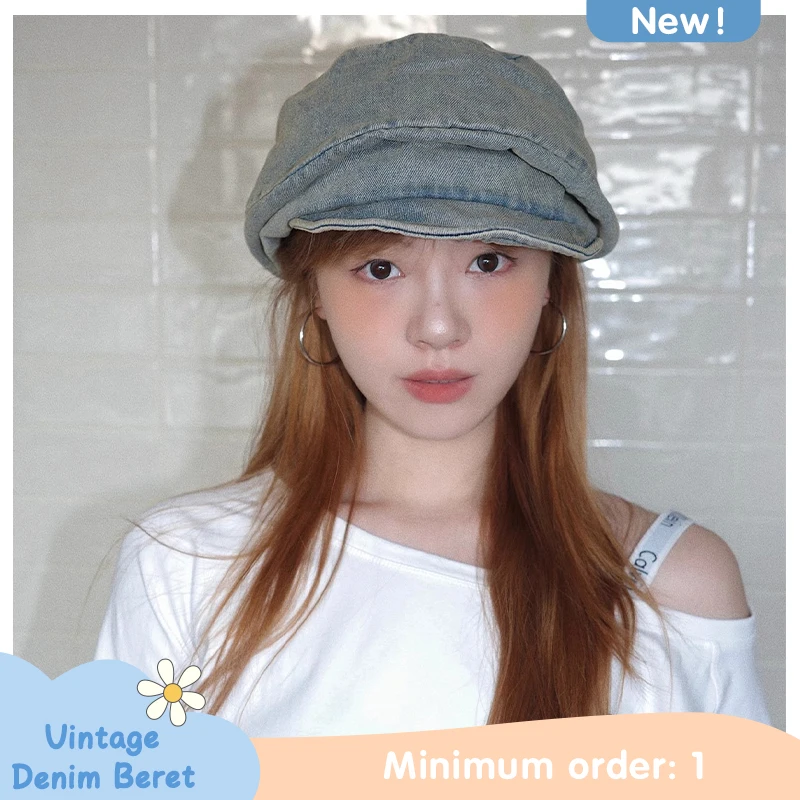 

Autumn and Summer Japanese Style Old Retro Cowboy Beret Hat for Women with Large Head Circumference and Versatile Painter Hat