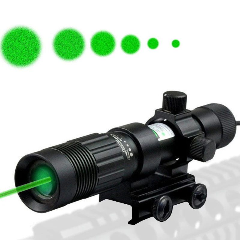 GX Green Laser Zoom Adjustable Tactical Flashlight AR15 Sight Diffused Laser Calibrator Tactical Hunting Sight Glock Scope