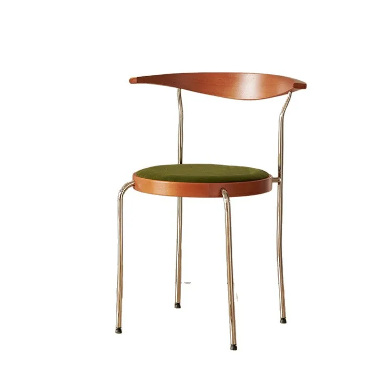 

Металлический обеденный стол для среднего возраста с подлокотниками, портативная мебель для гостиной в гостиничном стиле, простой ретро-дизайн, табурет для туалетного столика