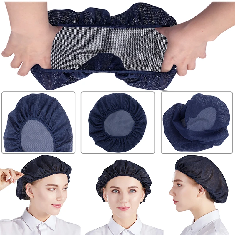 3/6 pezzi cappelli da lavoro in rete elastica cappelli di copertura dei capelli cappello da officina servizio di ristorazione cappello da cuoco capelli in bundle cottura cottura berretto igienico