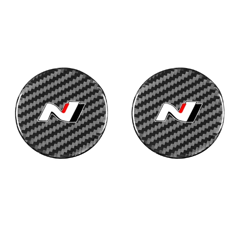 2Pcs Car Carbon Fiber Pattern Coaster Non Slip Water Cup Mat Anti-Dirt for Hyundai N nline tucson kona sonata veloster i20 i30