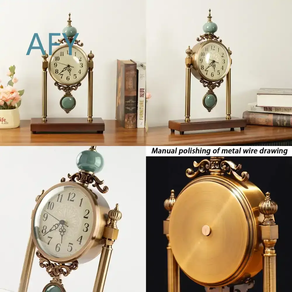 Creative European Style Desk Clock for Pendulum Ornaments Living Room Table Clock for Swing Luxury Desktop Clocks for Bedroom