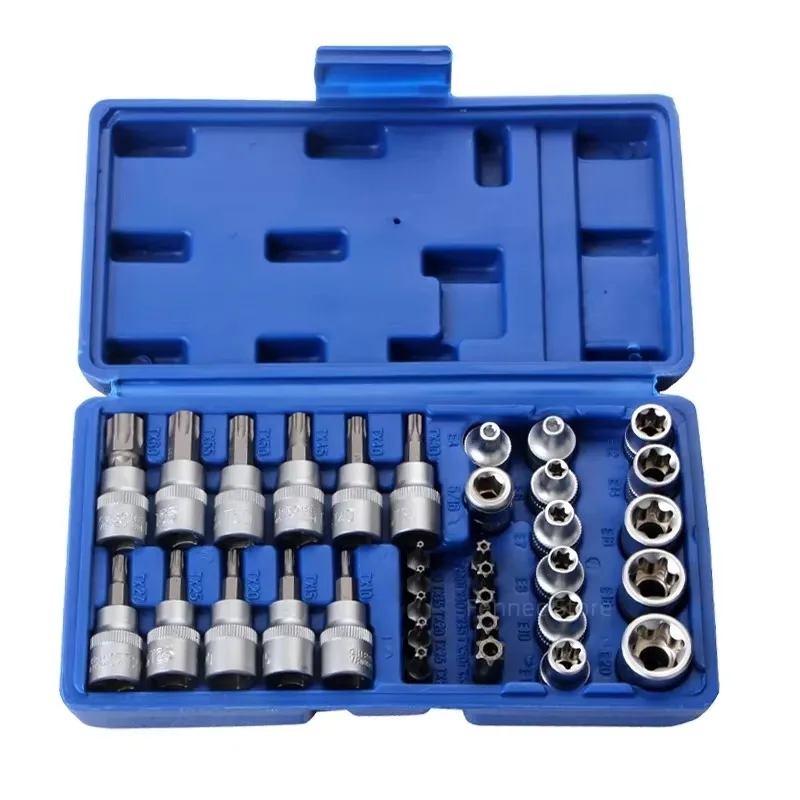 

SXLL 34/29Pcs Motor Repair Deep Impact Sleeve Set Hexagonal Tools Sleeve Assembly Tools Combination Tools
