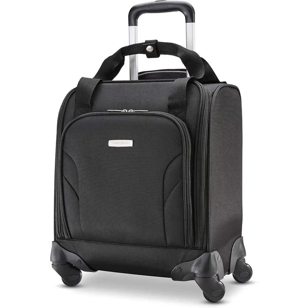 

Jet Black USB-Enabled Underseat Spinner Carry-On Luggage