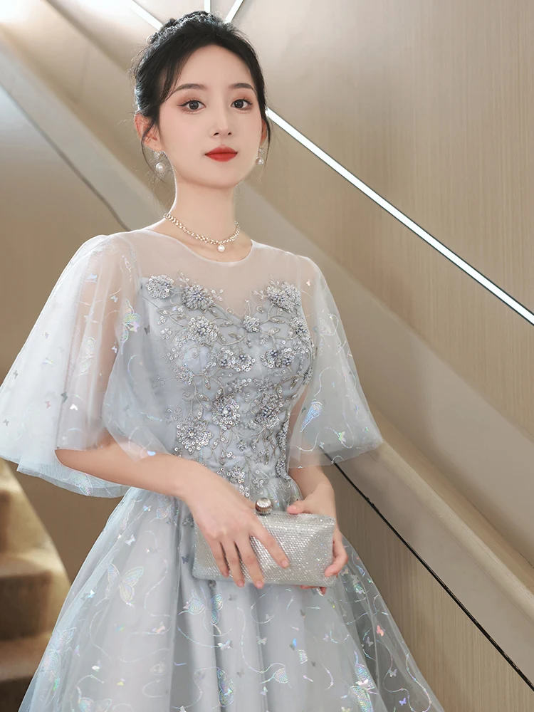 

Ele Evening Gown Luxury Small Luxury Fairy T Sle ort Sve U Neline mid Waist Bodycon Dr for Adult Ceremony