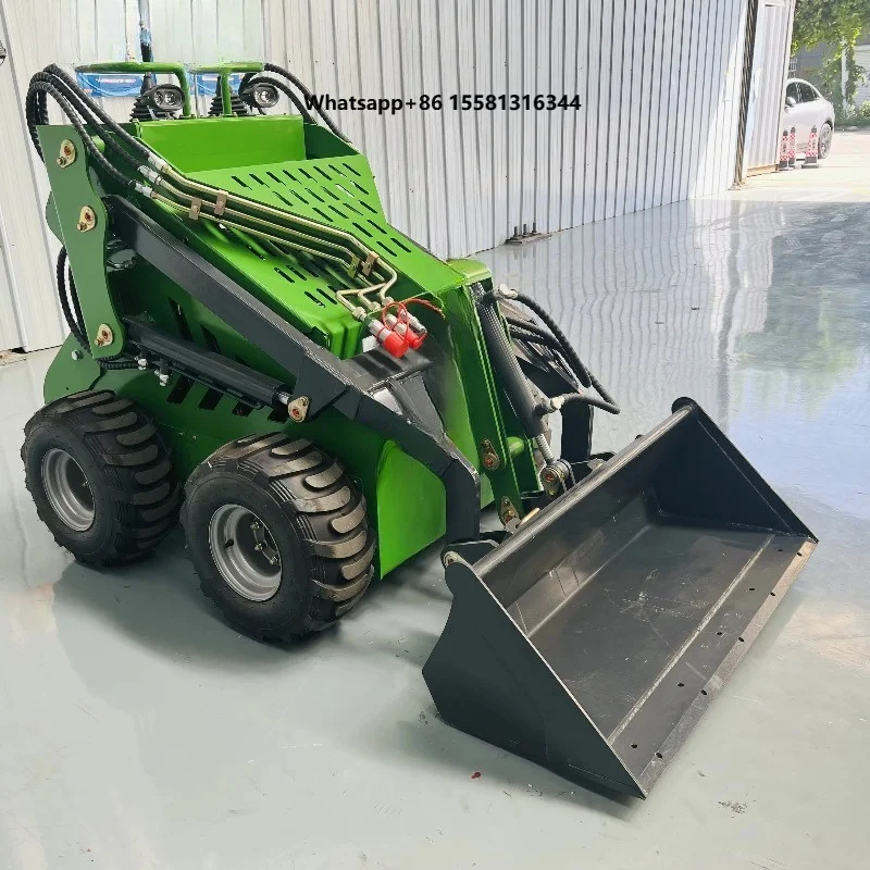 Cheap New Small Mini Small Garden Loader Track Mini Skid Steer Loader With Bucket Trencher Rotary Plow
