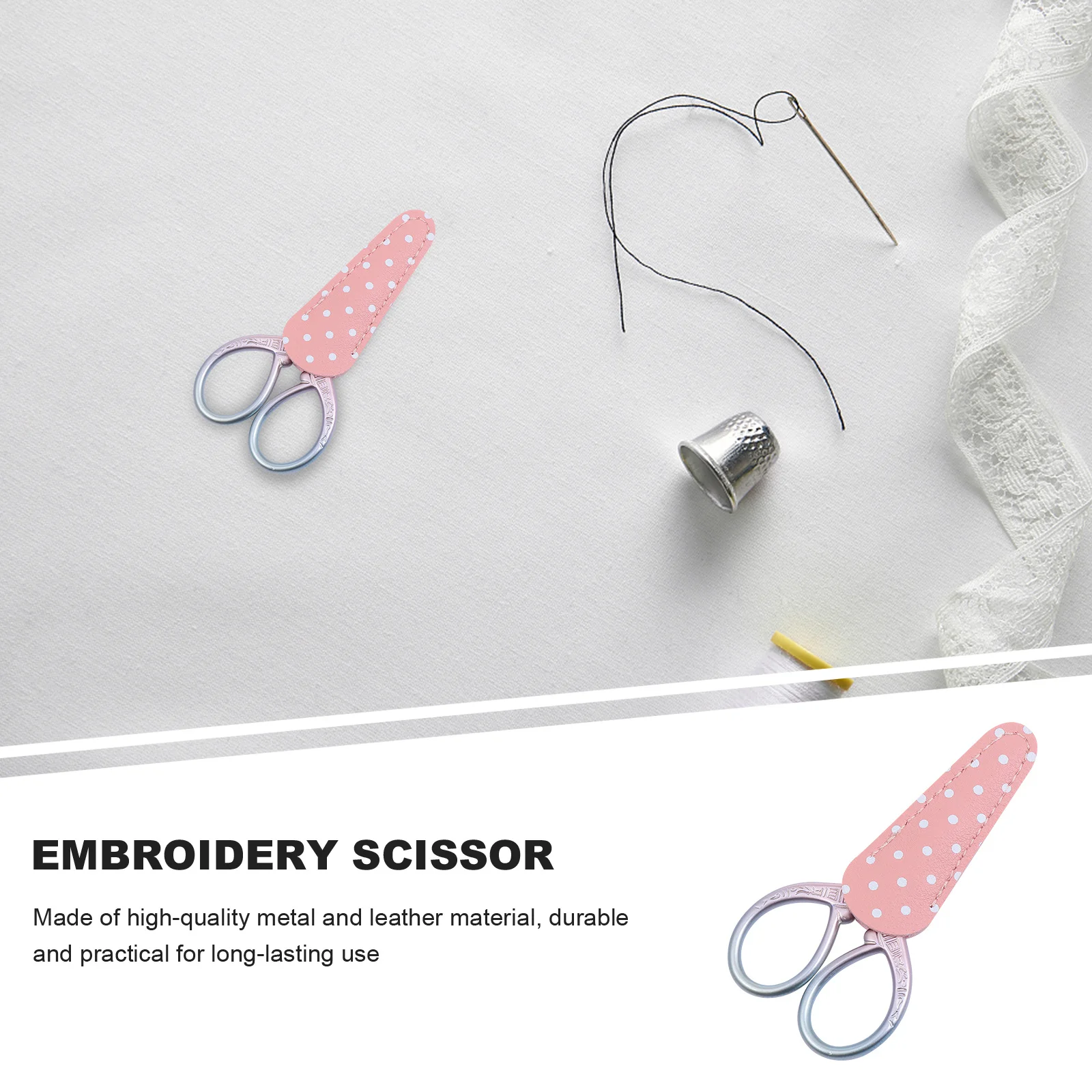 

1 Set Embroidery Scissors Metal Cover Sharp Detail Shear For Sewing Needlework Craft Diy Tailor Use Sewing Thread Cutter