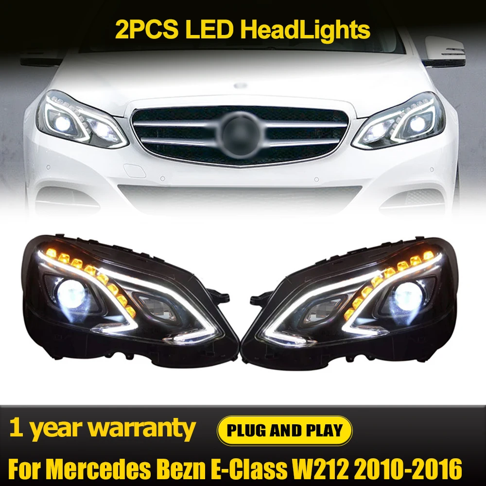 Headlight For Benz W212 E-Class 2009-2013 W211 Car автомобильные товары 12V H7 LED DRL Hella Xenon Len Hella Hid Car Accessories