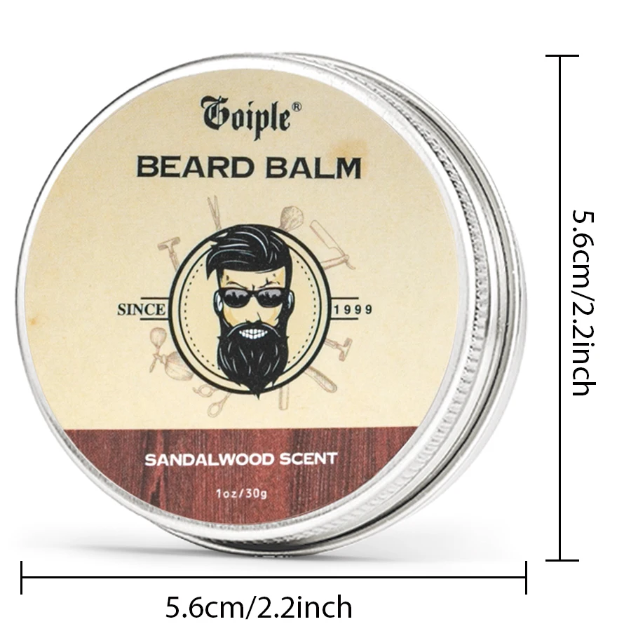 30g Natural Shea Butter Beard Balm for Men Facial Hair Beard Growth Wax Moisturizing Smoothing Mustache Cream Beard Care view 6
