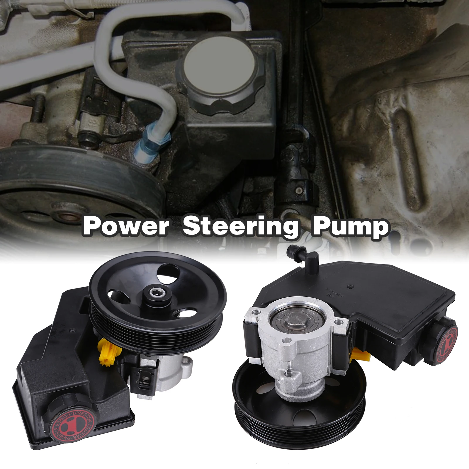 

Power Steering Pump w/ Pulley Reservoir Compatible for 99-04 GrandCherokee 4.0L 4.7L 20-61607