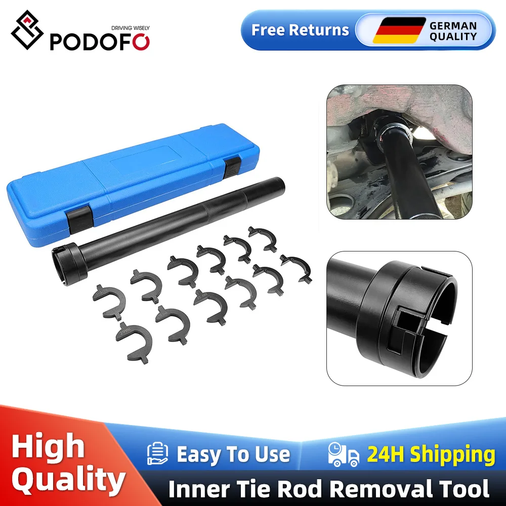 Podofo 13 pezzi chiave per timone sterzo tirante sterzo estrattore per rimozione testa a sfera interna strumento di riparazione telaio auto