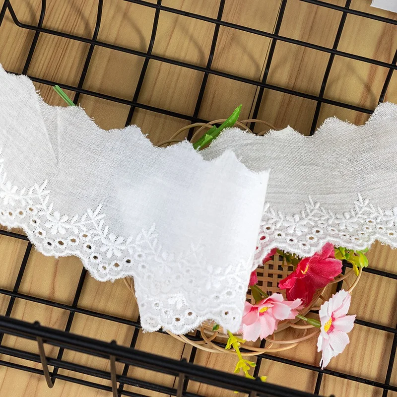 Exquisito tela de algodón de alta calidad, calcomanía de encaje bordado, cortinas hechas a mano para el hogar y ropa de mujer, accesorios de falda