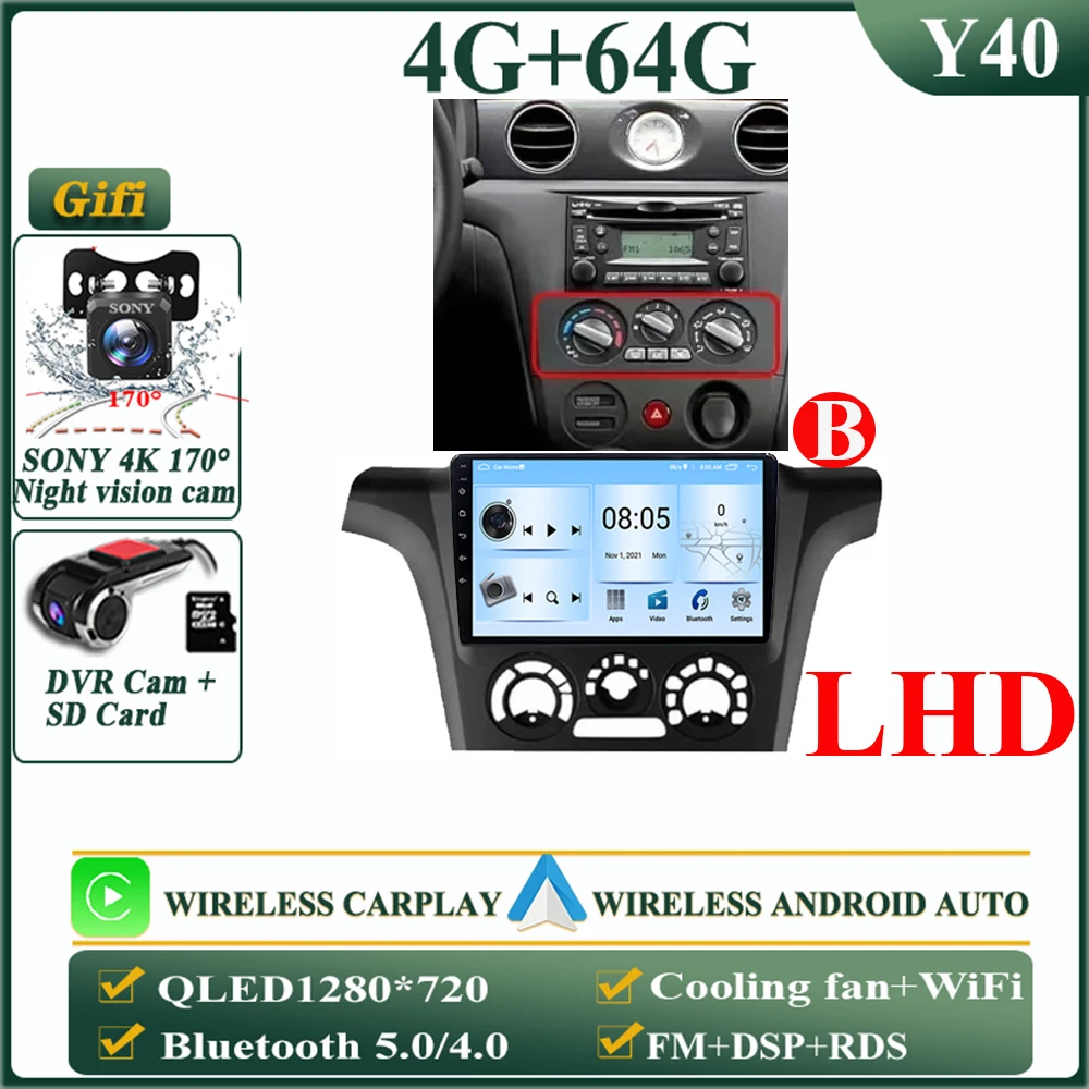 2K Android 16 autoradio voor Mitsubishi Outlander 1 2002-2008 multimediaspeler GPS navigatie Carplay split screen 2K