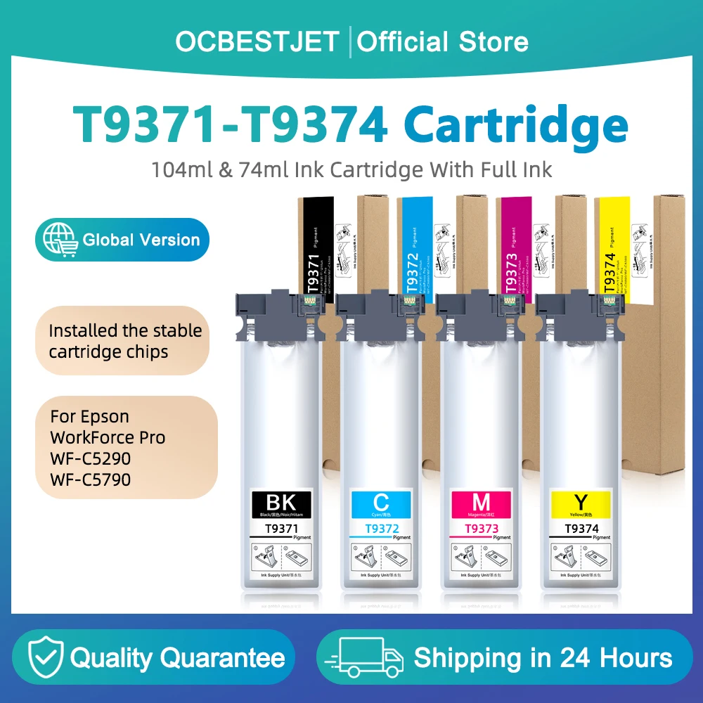 

T9371 T9372 T9373 T9374 Replacement Ink Pack For Epson WorkForce Pro WF-C5290 WF-C5790 Printer Ink Cartridge