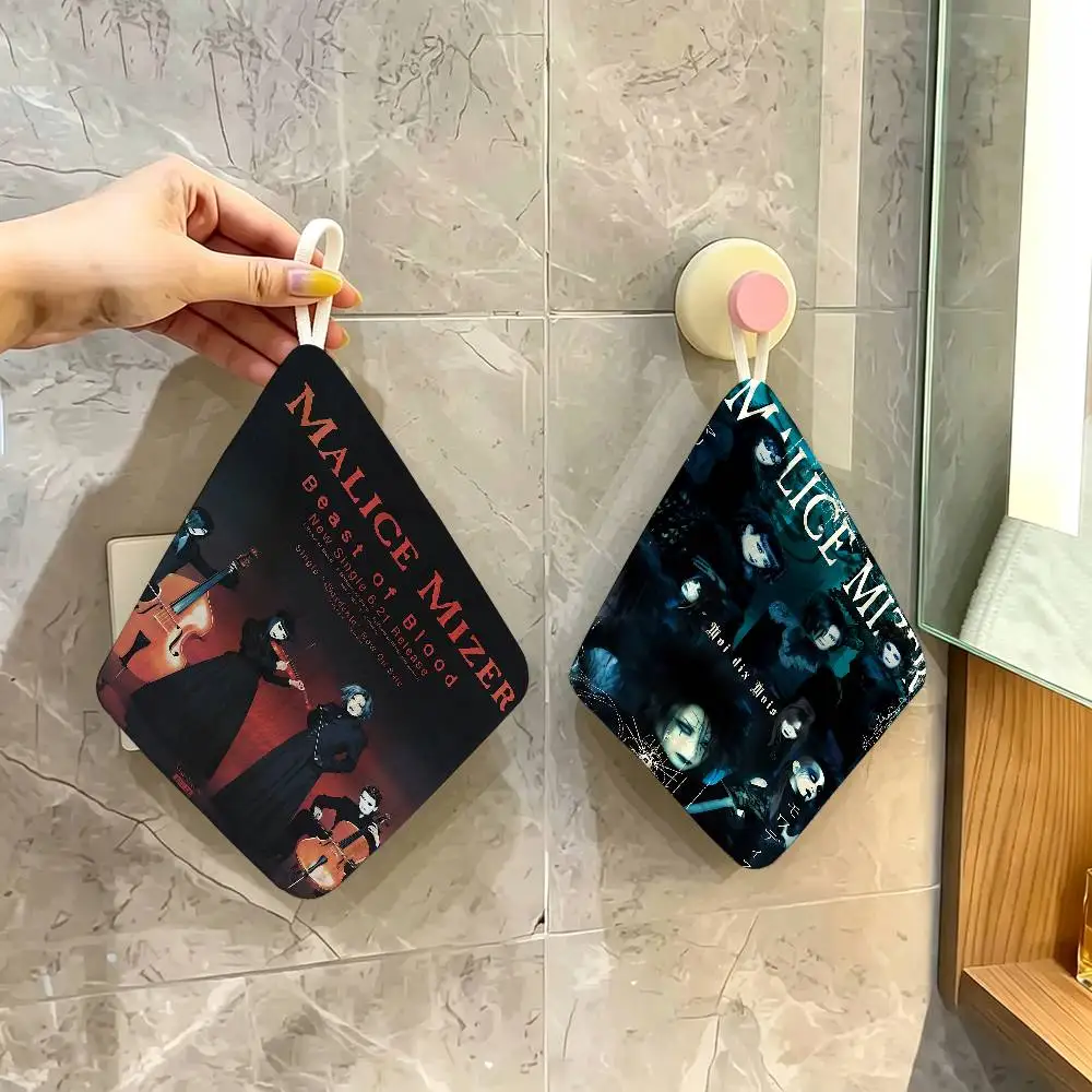 Band M-Malice M-Mizer  Polyester Cotton Hanging Kitchen Towel, Skin Friendly Hand Wiping Towel for Hotel Cafe Household